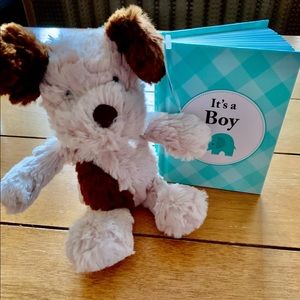 Jellycat I am squiggle puppy and It’s a Boy book